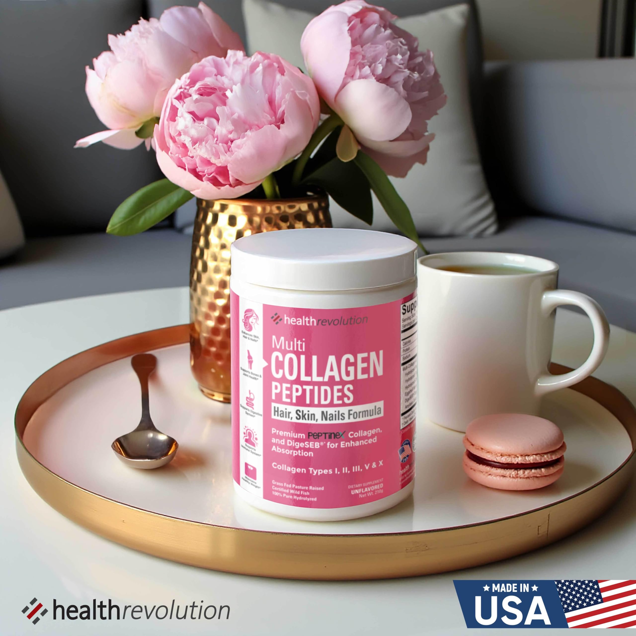 Health Revolution Collagene pour peau, cheveux et ongles dans une routine beauté.