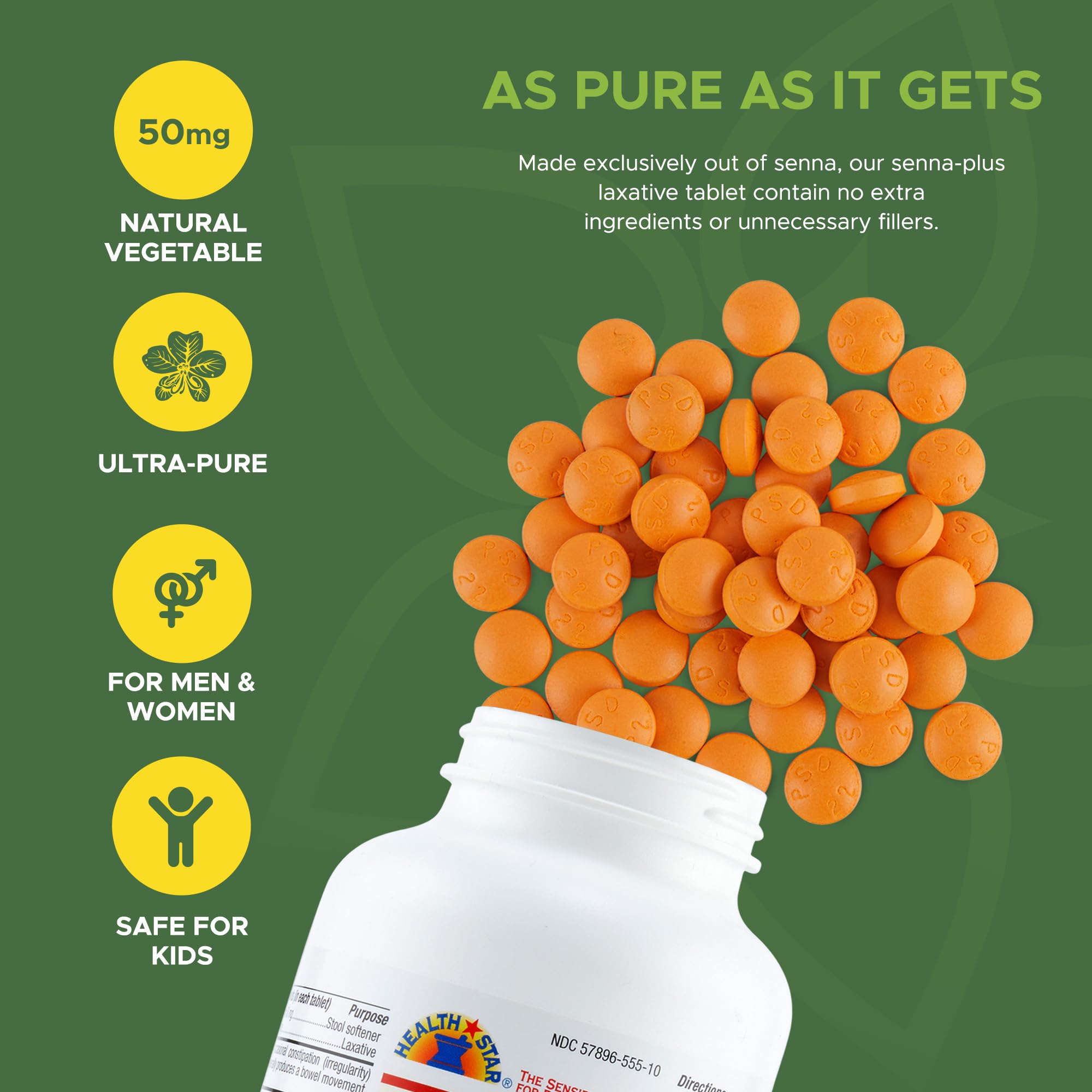 Health Star Senna Plus – comprimés laxatifs naturels, action douce et efficace