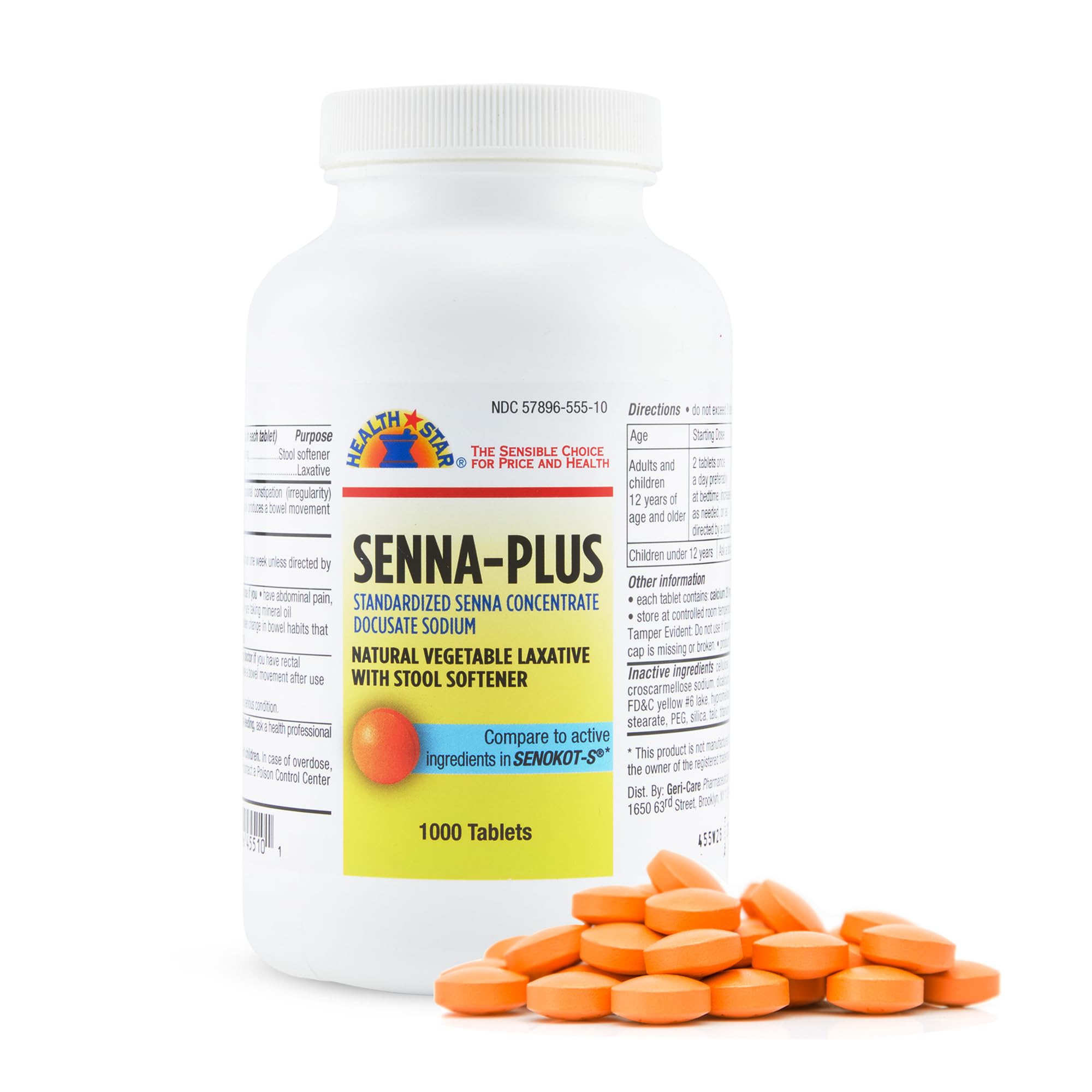 Health Star Senna Plus comprimés – prise quotidienne facilitée et soutien intestinal
