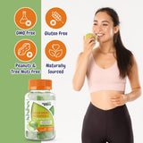 Gommes Health Supplied vitamine C pomme acidulée, sans colorants artificiels pour une formule simple.