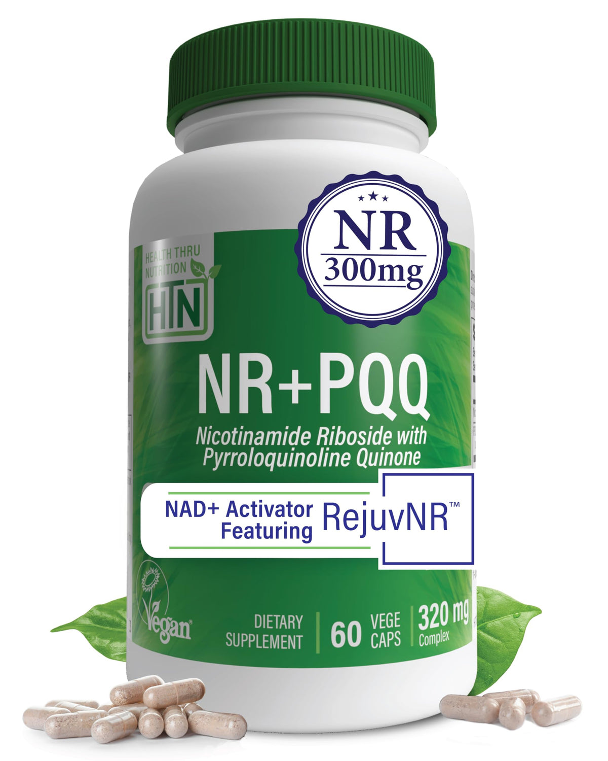 Health Thru Nutrition Activateur NAD+ PQQ – Bouteille prête pour soutenir l'énergie cellulaire au quotidien.