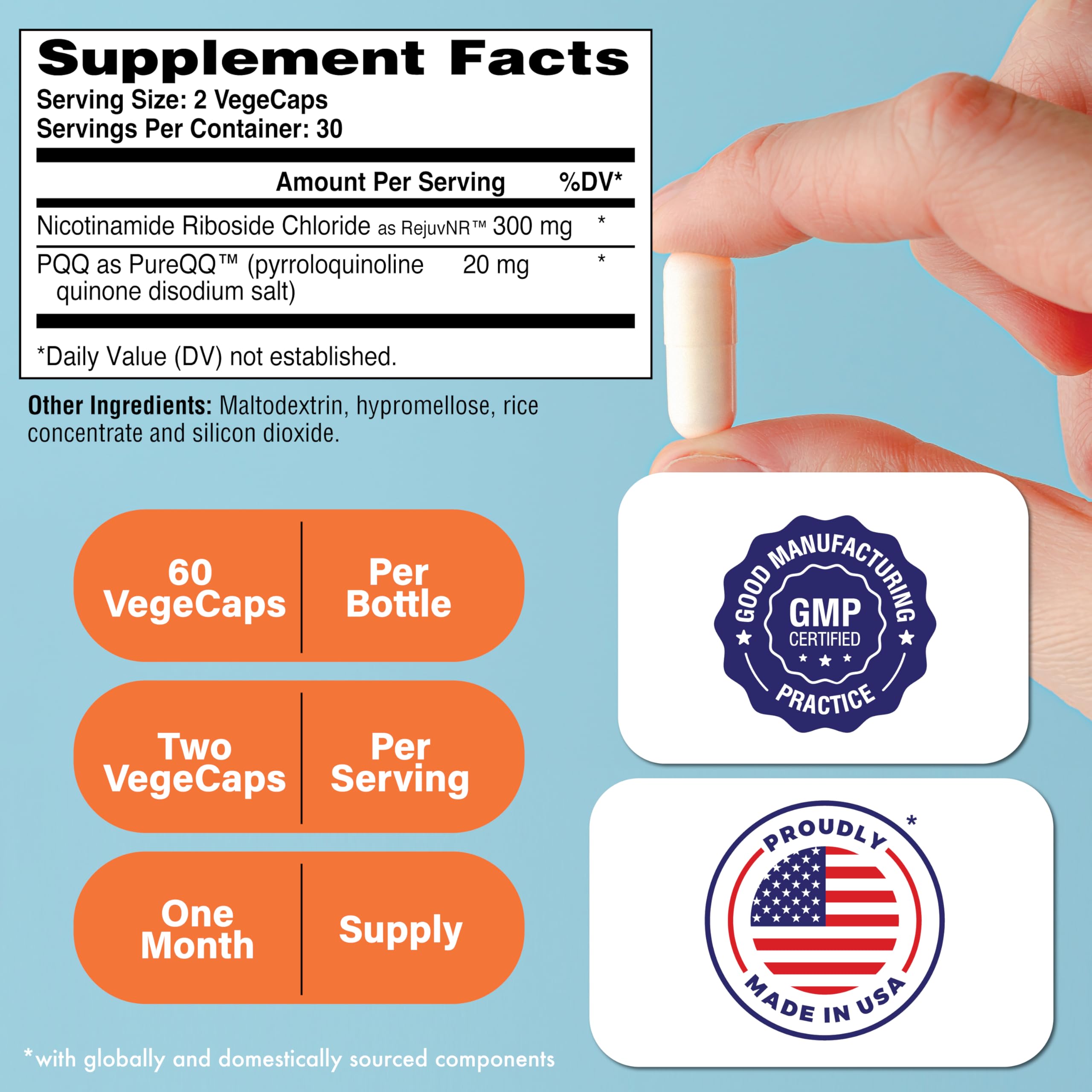 Health Thru Nutrition Activateur NAD+ PQQ – Capsules faciles à avaler favorisant un métabolisme énergétique fluide.