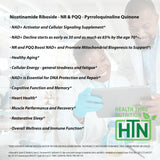 Health Thru Nutrition Activateur NAD+ PQQ – Dose quotidienne simple à intégrer dans la routine.