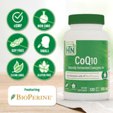 CoQ-10 Health Thru Nutrition BioPerine, absorption améliorée grâce à Bioperine.
