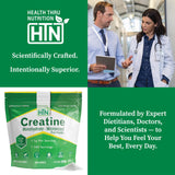 Health Thru Nutrition créatine micronisée convient au régime vegan et non-OGM.
