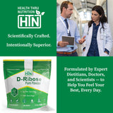 Health Thru Nutrition D-Ribose Poudre emballage pratique et etiquetage clair
