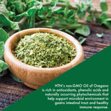 Étiquette claire Health Thru Nutrition indiquant dosage et usages potentiels