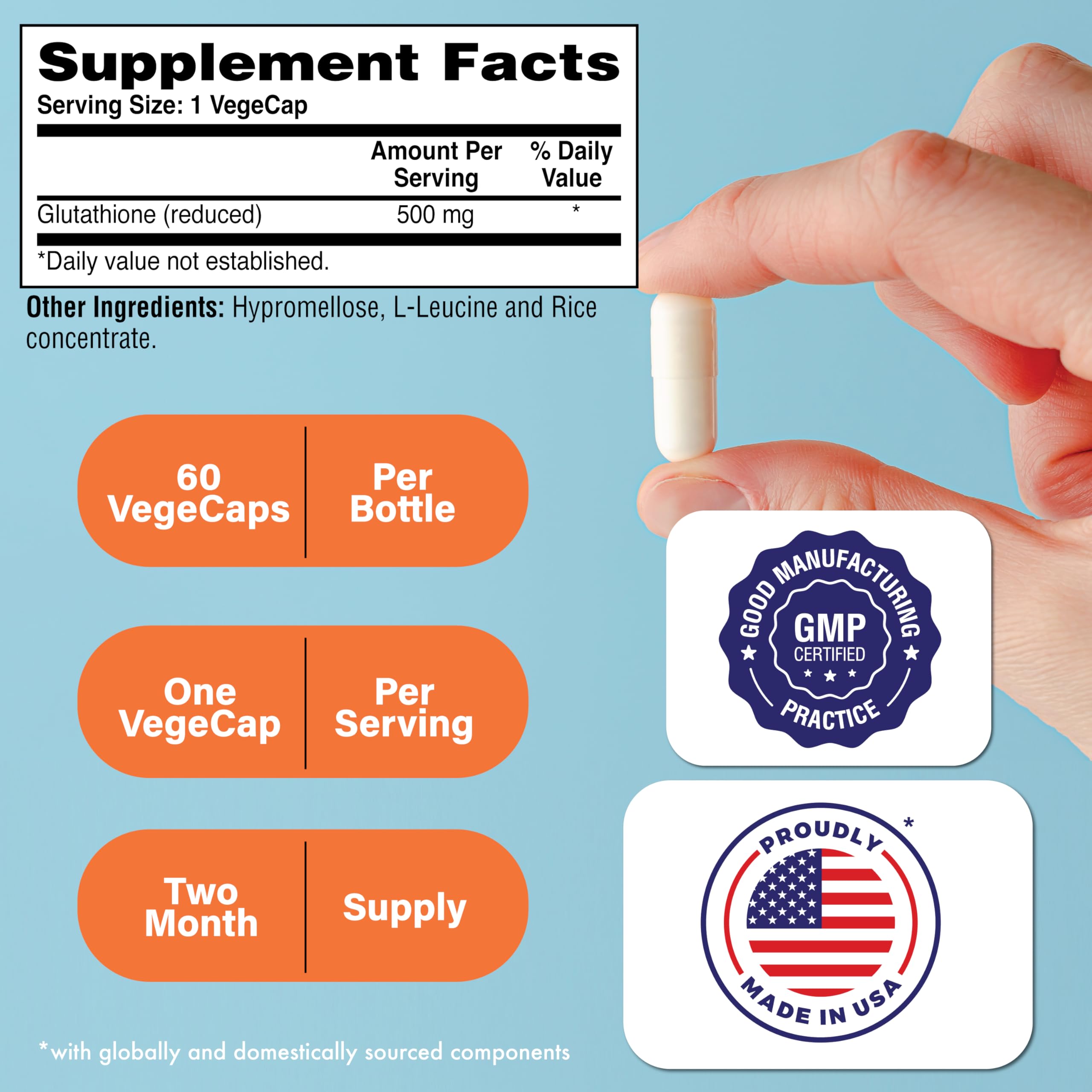 Health Thru Nutrition Glutathione: boîte 60 végecaps pour une routine pratique
