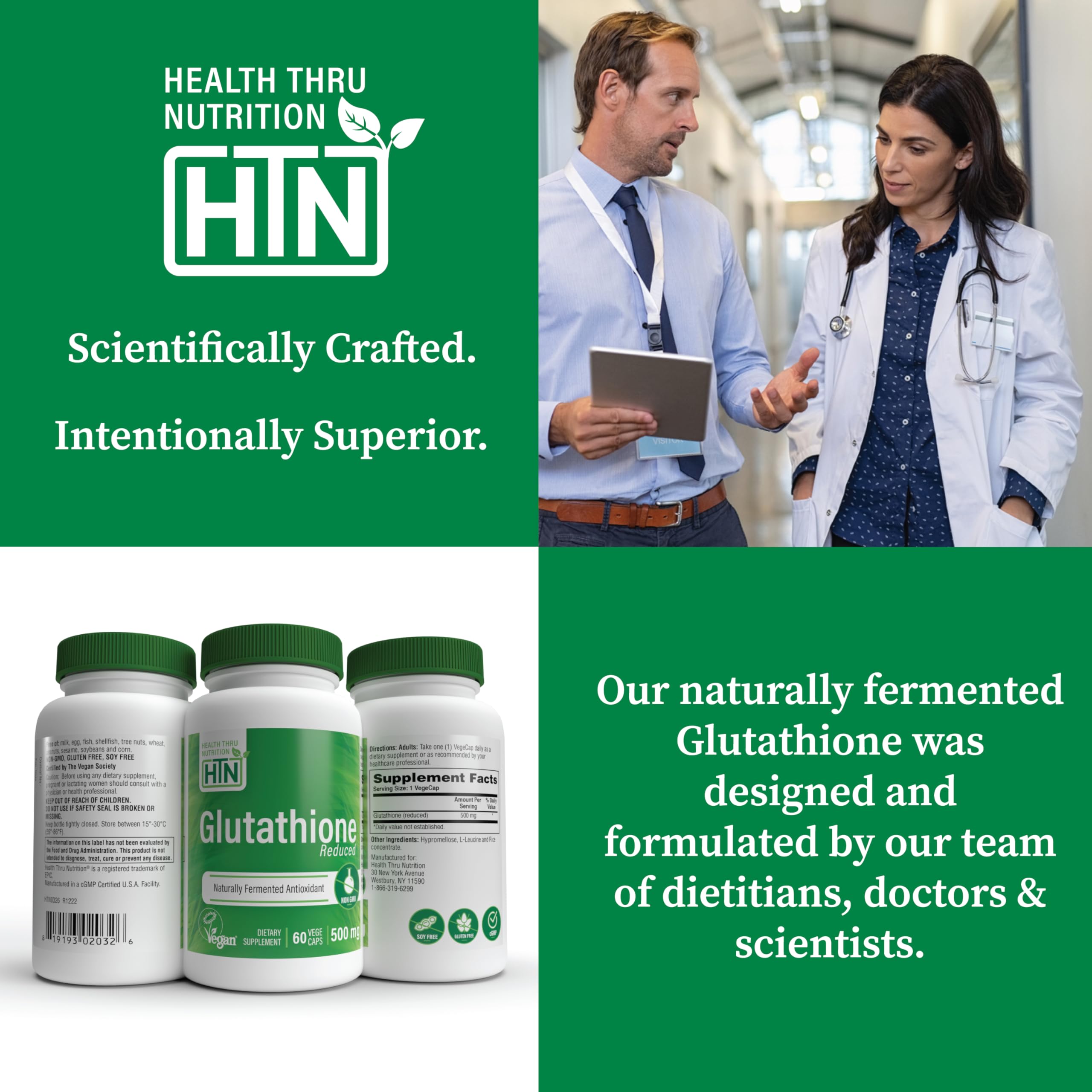 Health Thru Nutrition Glutathione: produit non-OGM et testé pour la puissance potentielle