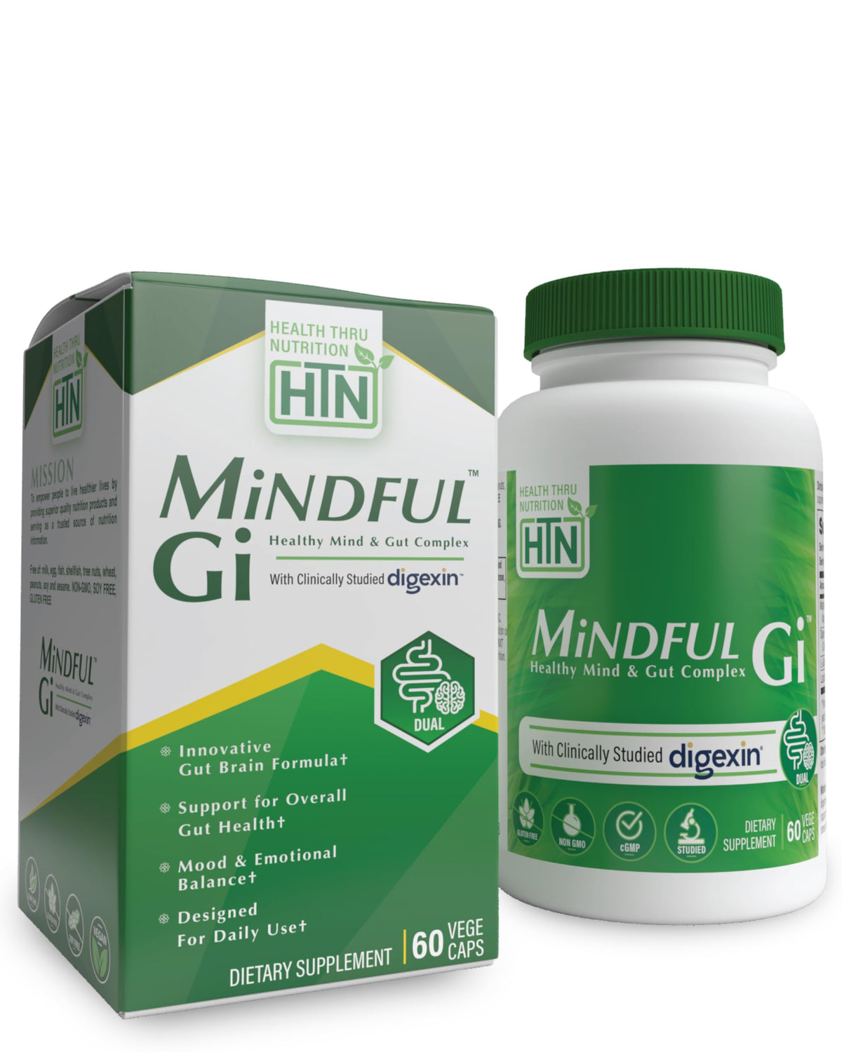 Mindful GI par Health Thru Nutrition — bouteille pratique pour soutenir la régularité digestive
