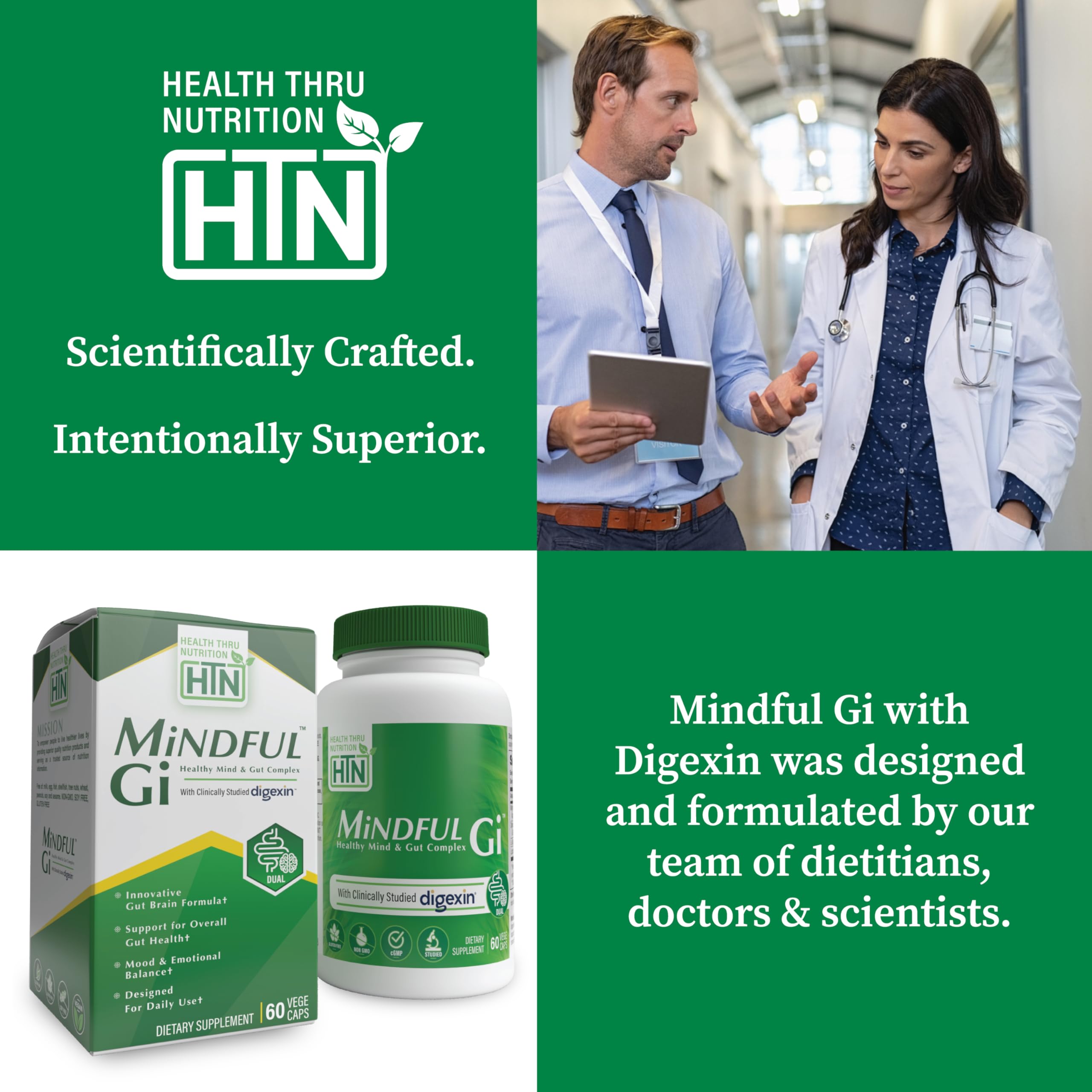 Mindful GI — Probiotiques L-Acidophilus, 1 milliard CFU pour un microbiote équilibré
