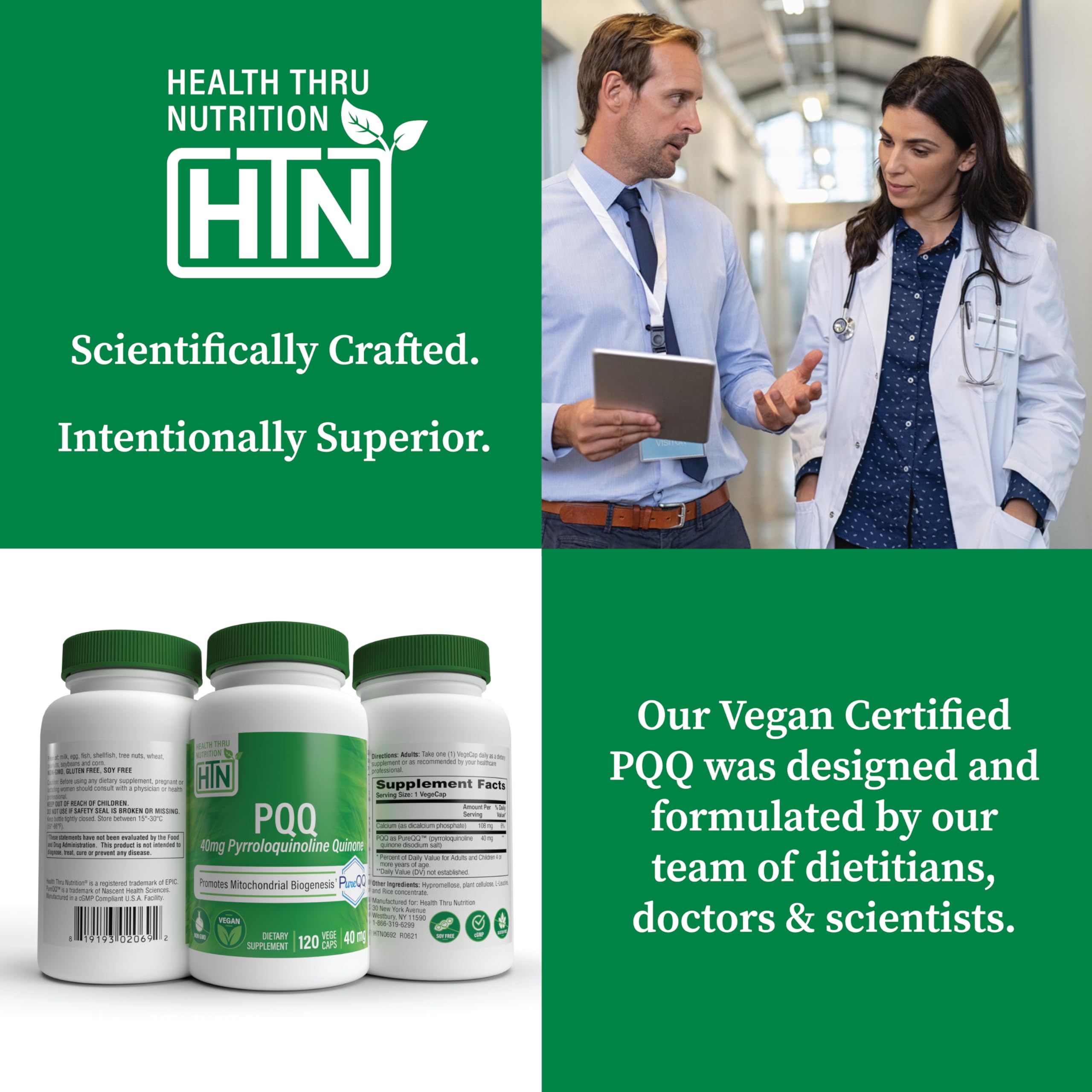 PQQ Health Thru Nutrition 40 mg, informations consommateur et vérifications tierces.