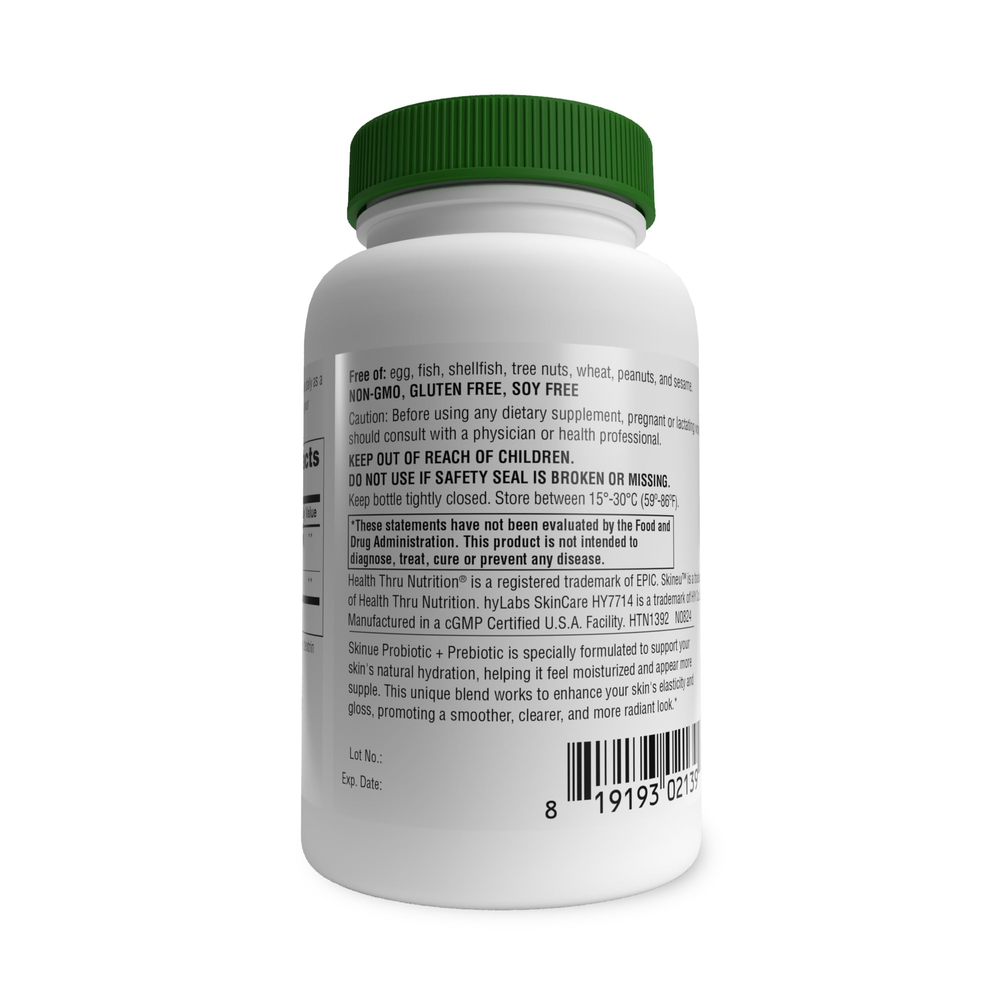 Health Thru Nutrition Skineu-capsules-poser: capsules faciles à prendre.