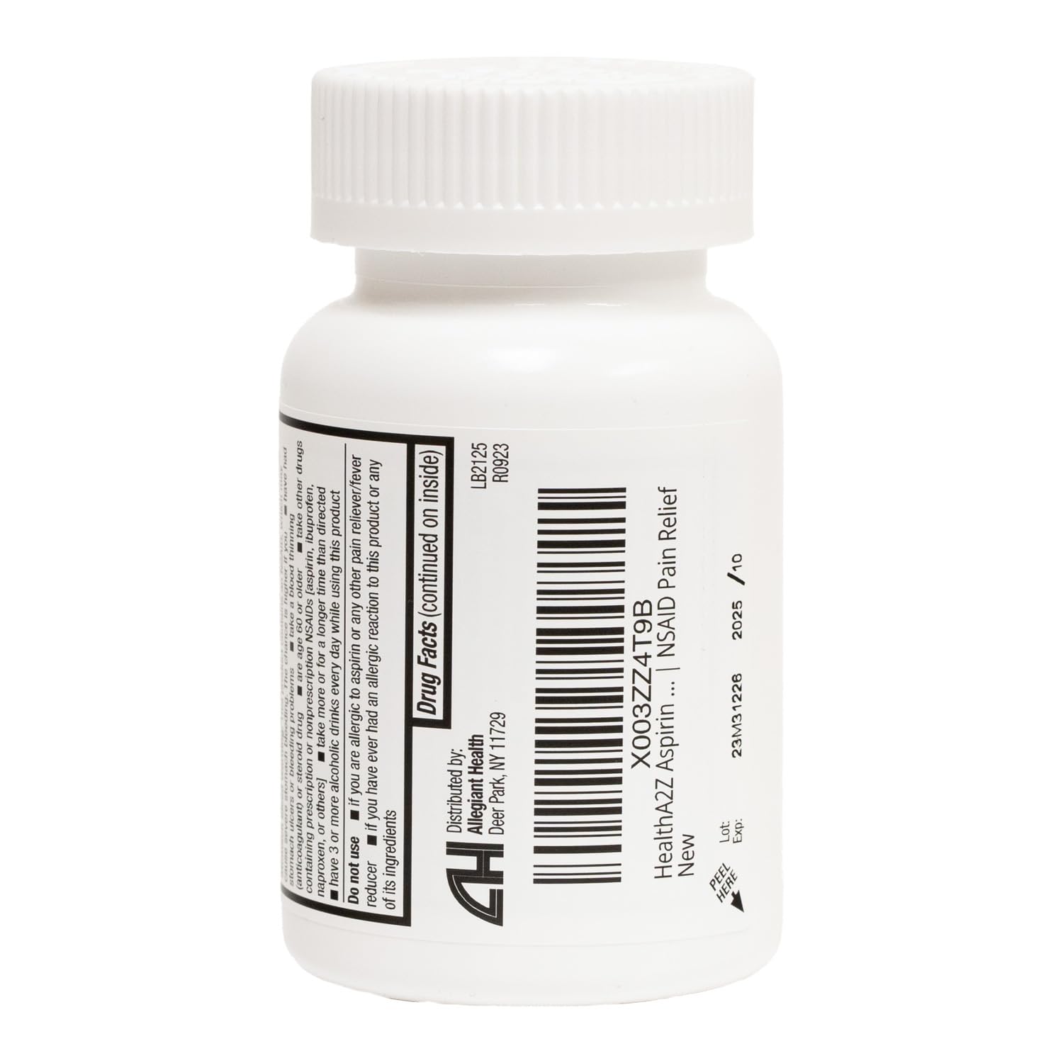 HealthA2Z Aspirine 325 mg, utilisation quotidienne potentielle pour douleurs et fièvre.