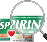 Étiquette HealthA2Z Aspirine 81 mg avec conseils d’utilisation.