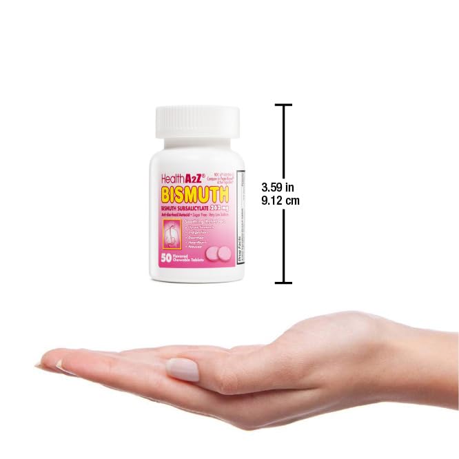 HealthA2Z Bismuth dose portable pour emporter les comprimés.