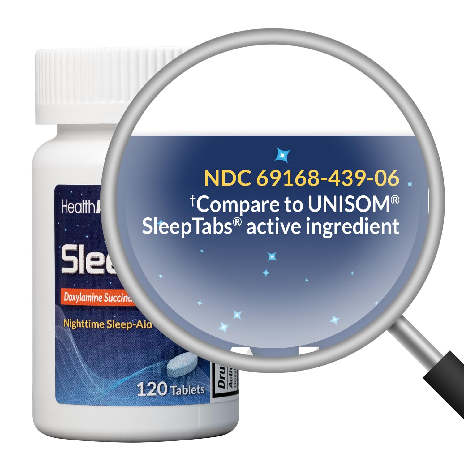 HealthA2Z Sleep Aid — comprimé 25 mg, dose simple à prendre avant le coucher.