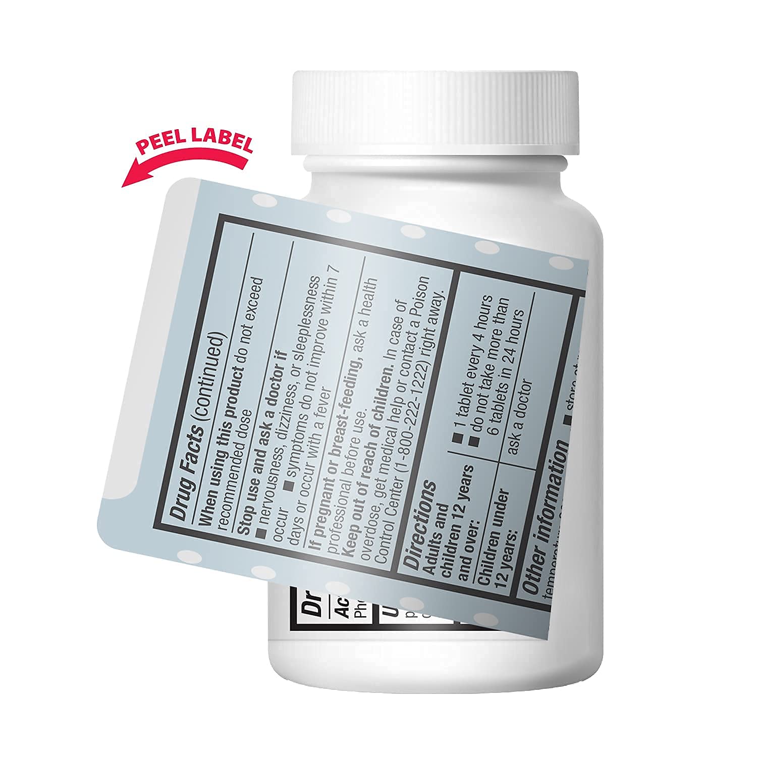 HealthA2Z Décongestionnant PE – étiquette d'informations avec dosage recommandé.
