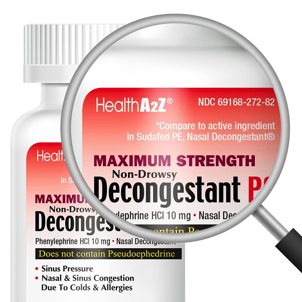 HealthA2Z Decongestant PE - tablettes: soulage la pression sinusale