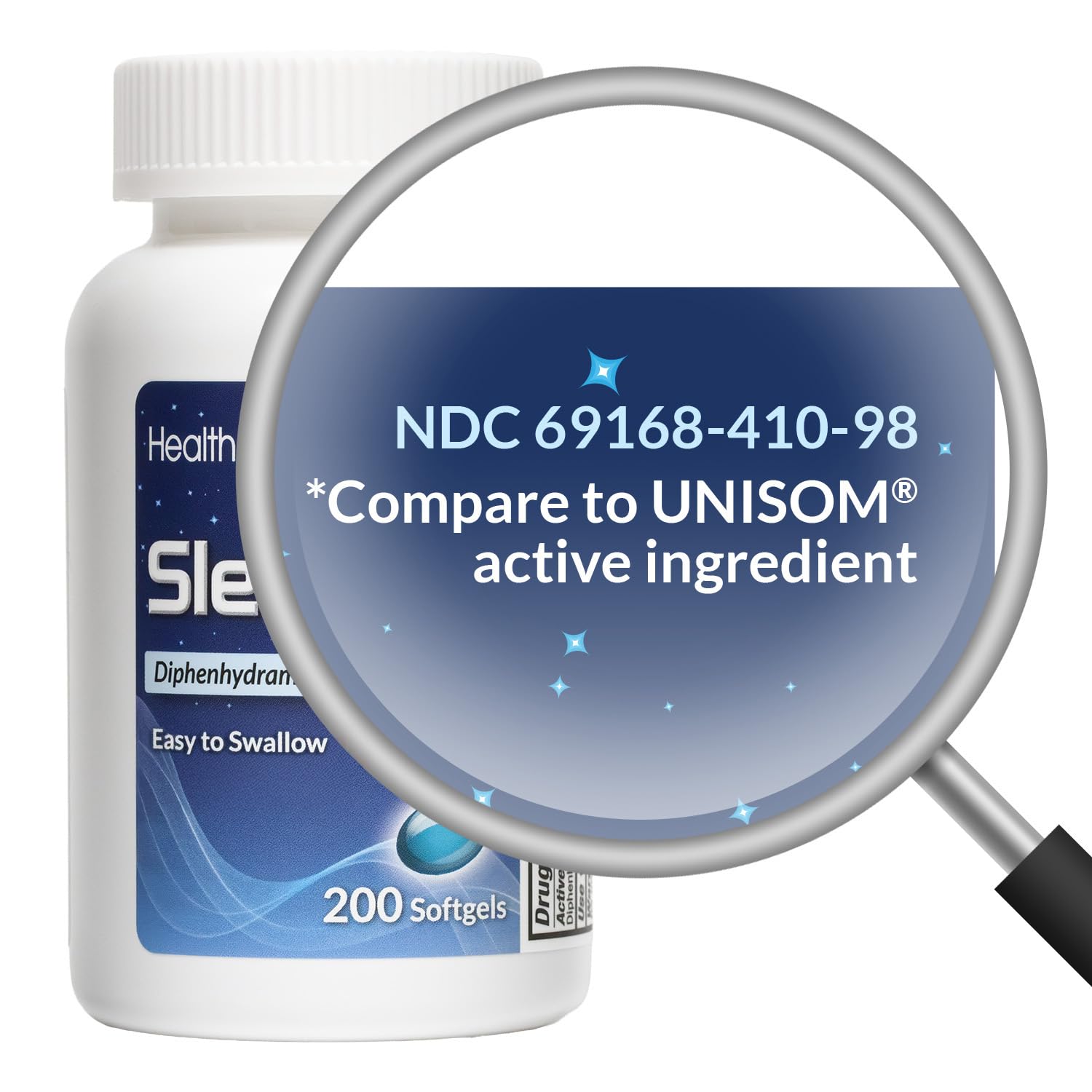 HealthA2Z Diphenhydramine 50 mg – gélules faciles à avaler pour l'endormissement