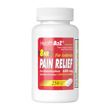 HealthA2Z Douleur relief prolongée 650 mg caplets, soulagement durable pour douleurs quotidiennes.
