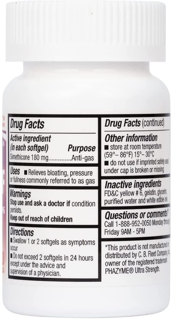 HealthA2Z Etiquette Bouteille - étiquette claire et concentration 180 mg pour référence.