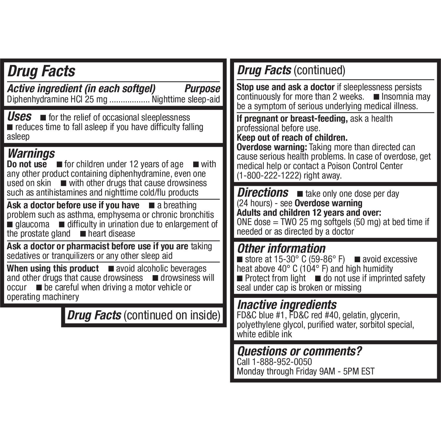 HealthA2Z Étiquette sommeil, dosage 25 mg et indications visibles.