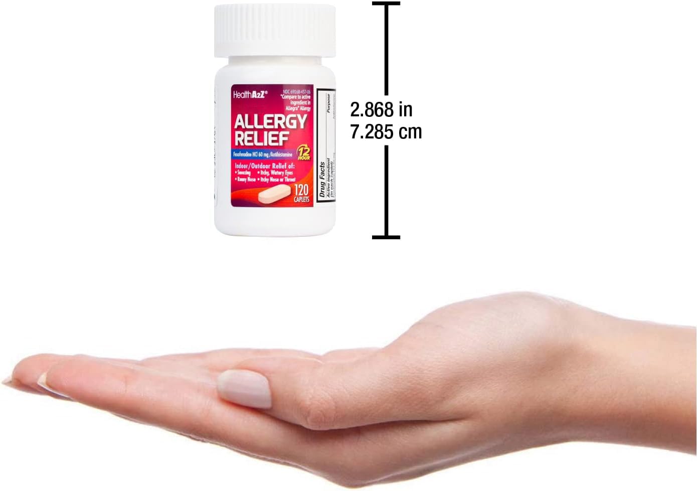 HealthA2Z Fexofenadine 60 mg: emballage lisible facilitant l'achat et l'utilisation.