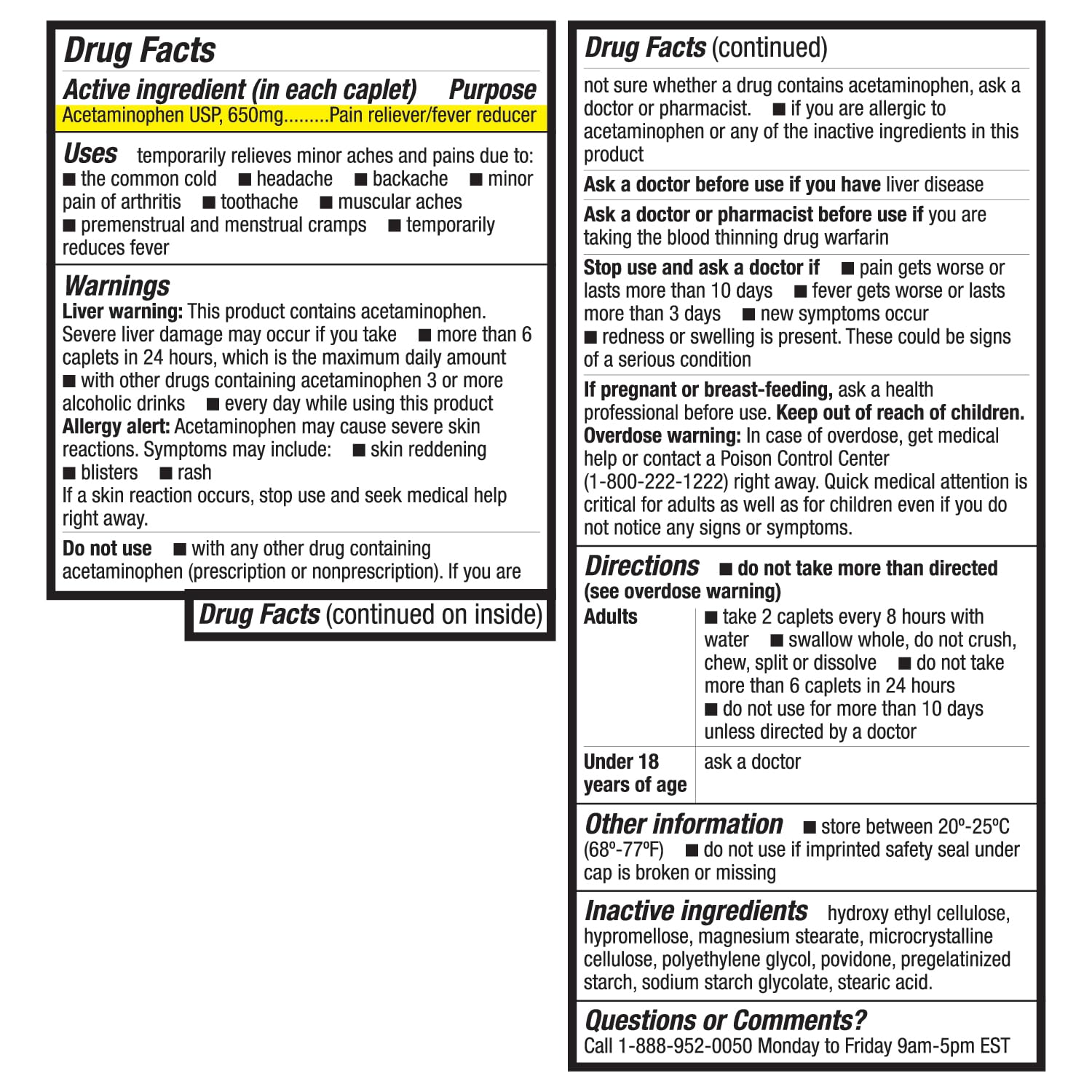 HealthA2Z Fièvre: réduction avec caplets 650 mg pour un bien-être rapide.