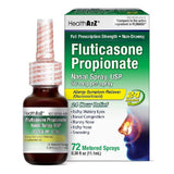 HealthA2Z Fluticasone Nasal Spray, bouteille avec pulvérisation précise et soulagement des symptômes.