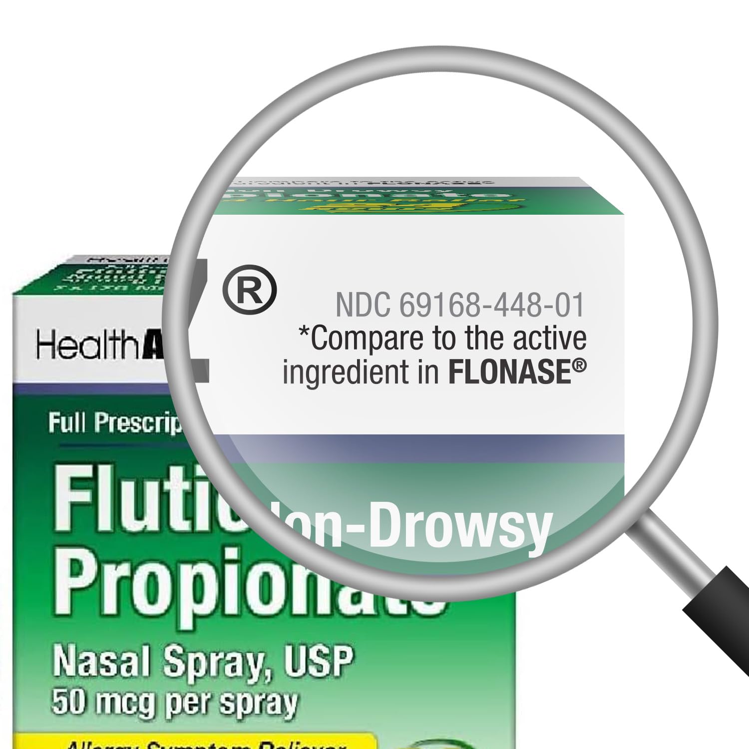 HealthA2Z Fluticasone Nasal Spray, pompe ergonomique facilitant l’usage quotidien.