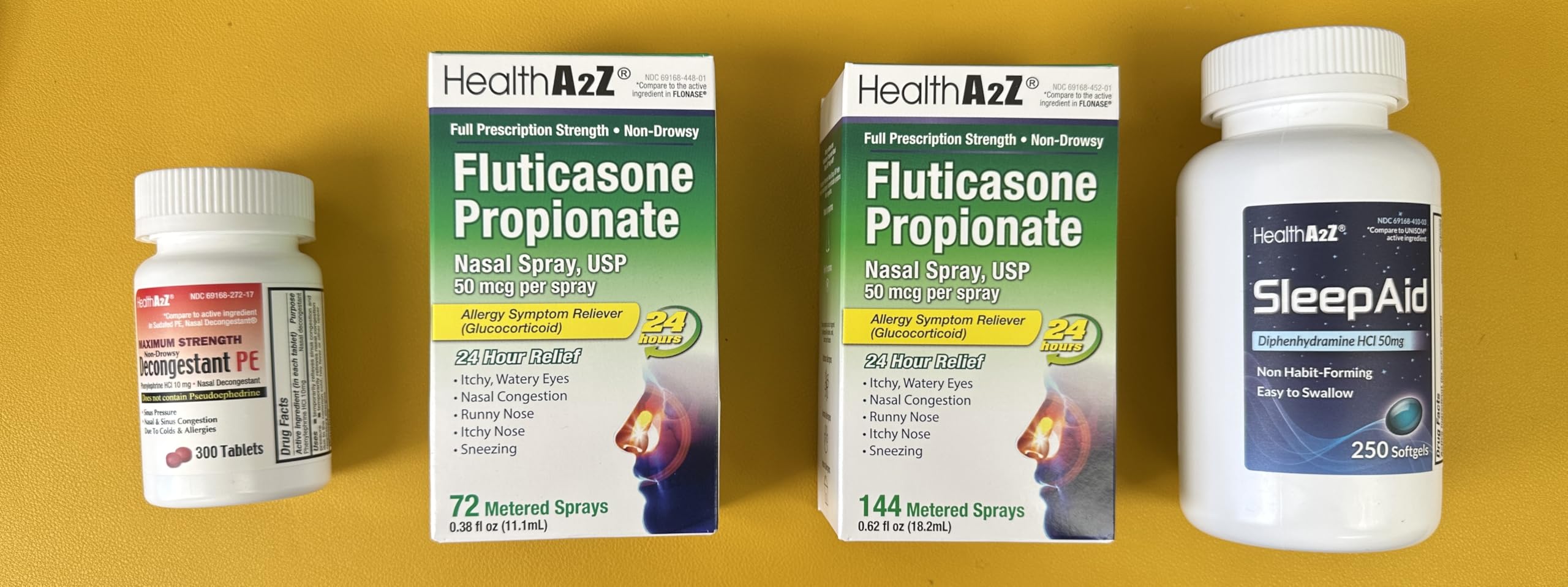 HealthA2Z Fluticasone Propionate – étui voyage pour l’utilisation en déplacement.