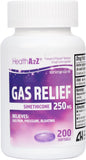 HealthA2Z Gaz Relief – bouteille de gélules molles pour soulagement rapide des gaz.