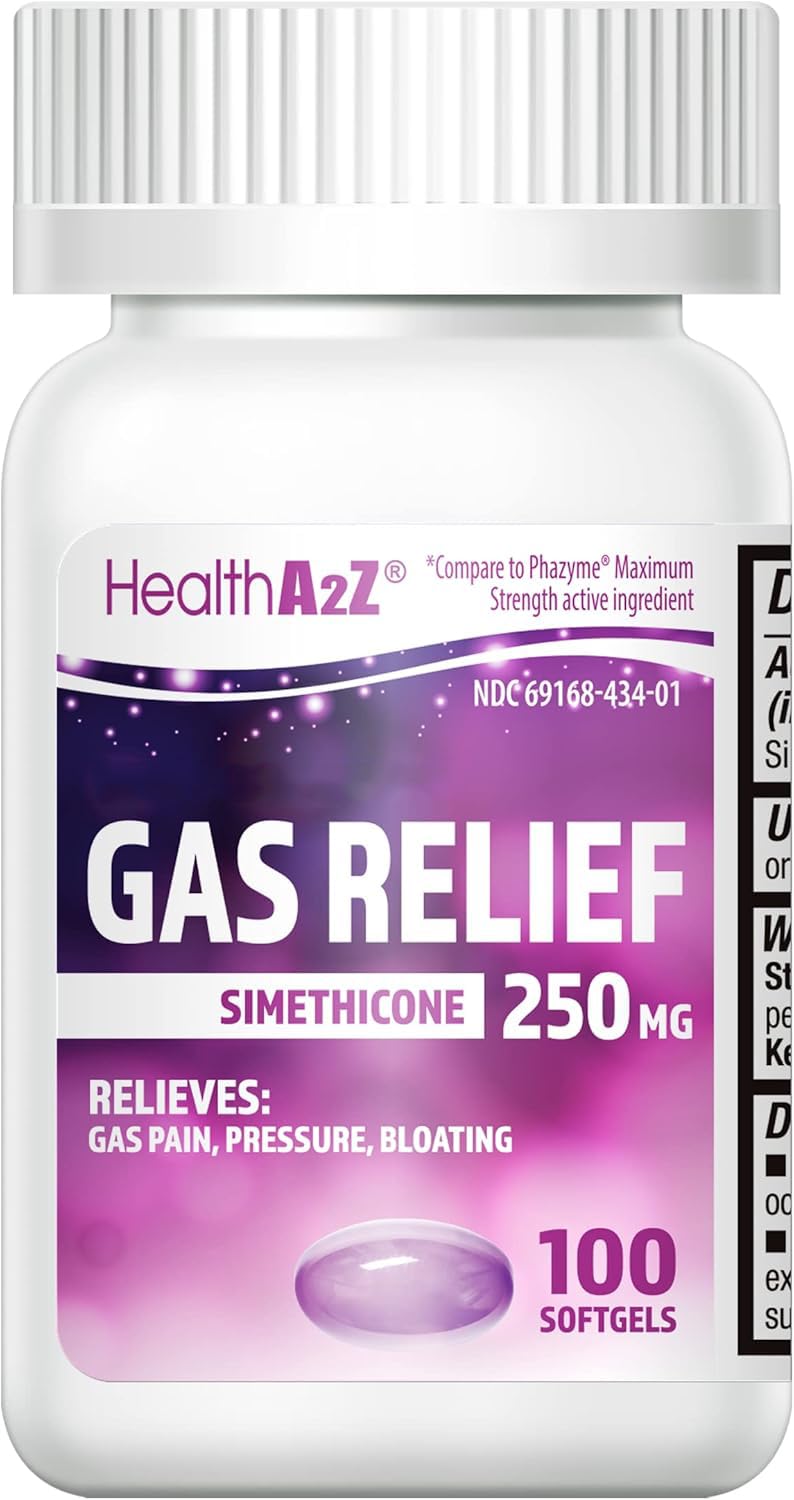 HealthA2Z gélules relief gaz rapide, soulagement des ballonnements.