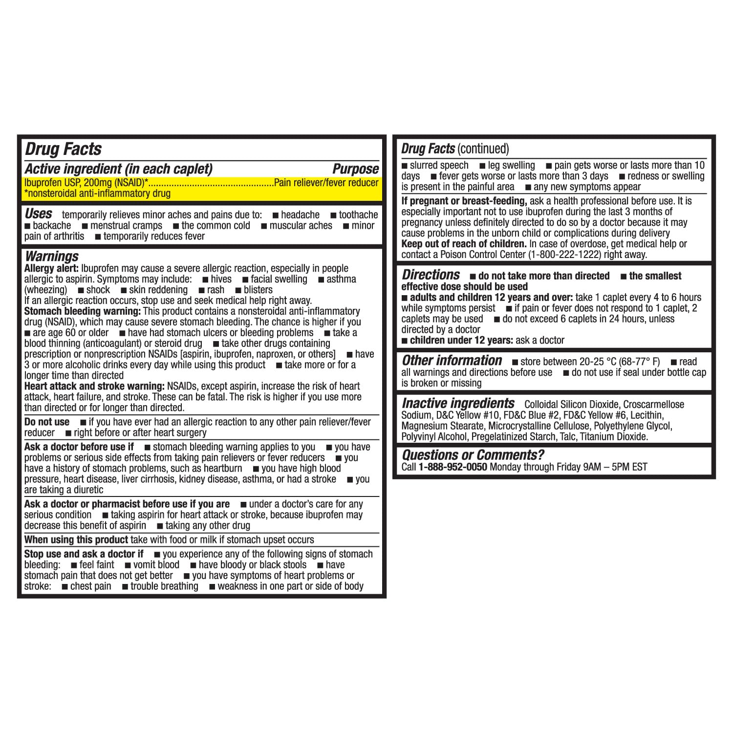 HealthA2Z Ibuprofen étiquette orange — emballage clair facilitant le choix et l'usage.