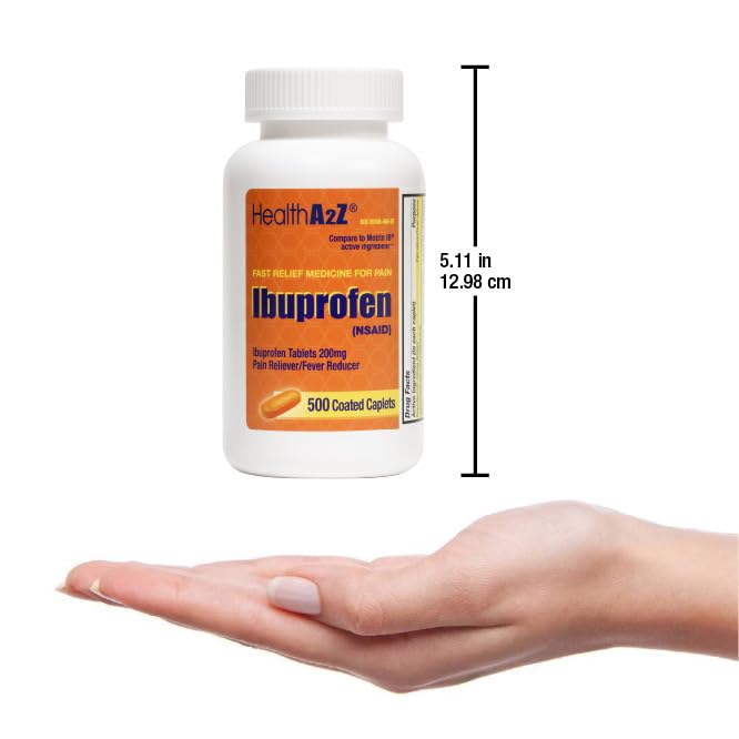 HealthA2Z Ibuprofen tablettes compactes — format portable idéal pour les déplacements.