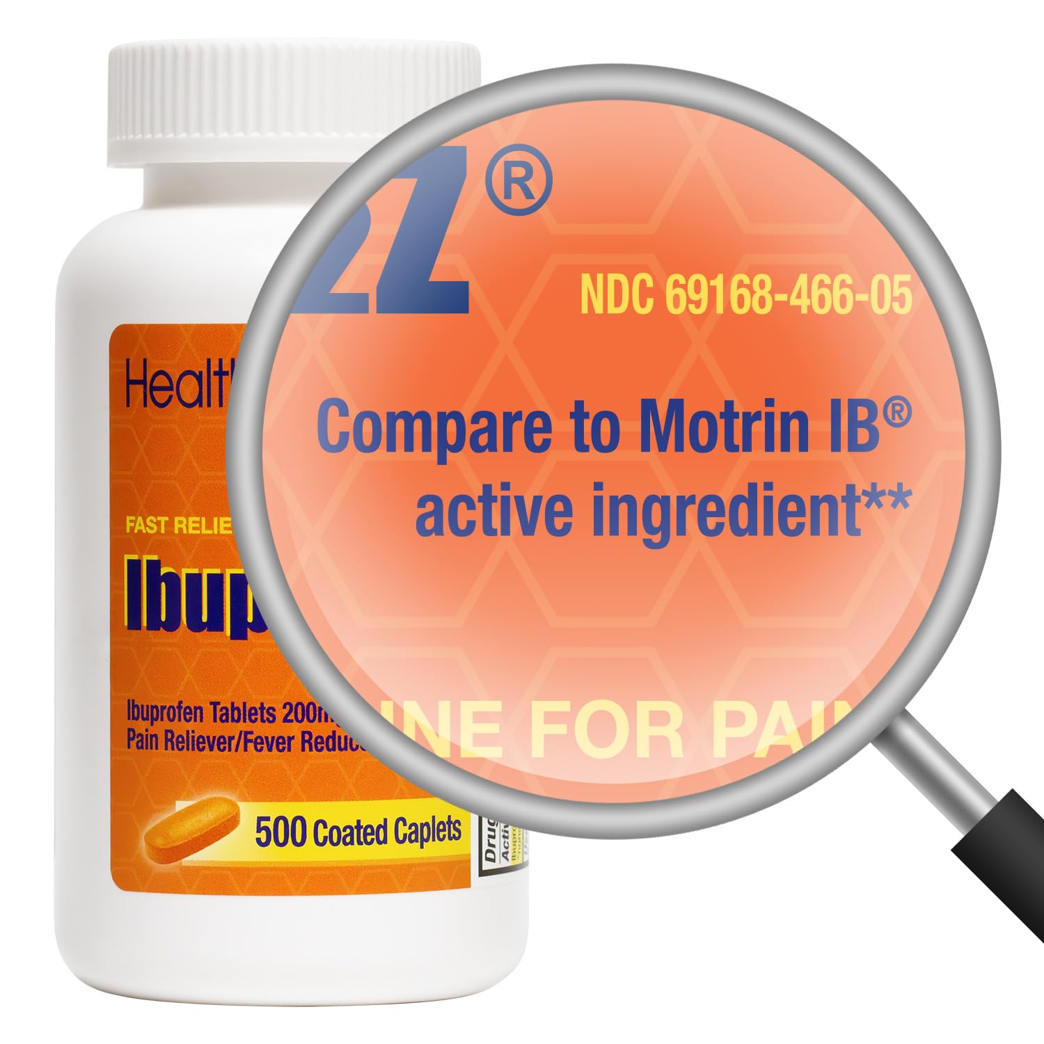 HealthA2Z Ibuprofen tablettes orange — comprimés faciles à prendre pour divers maux.