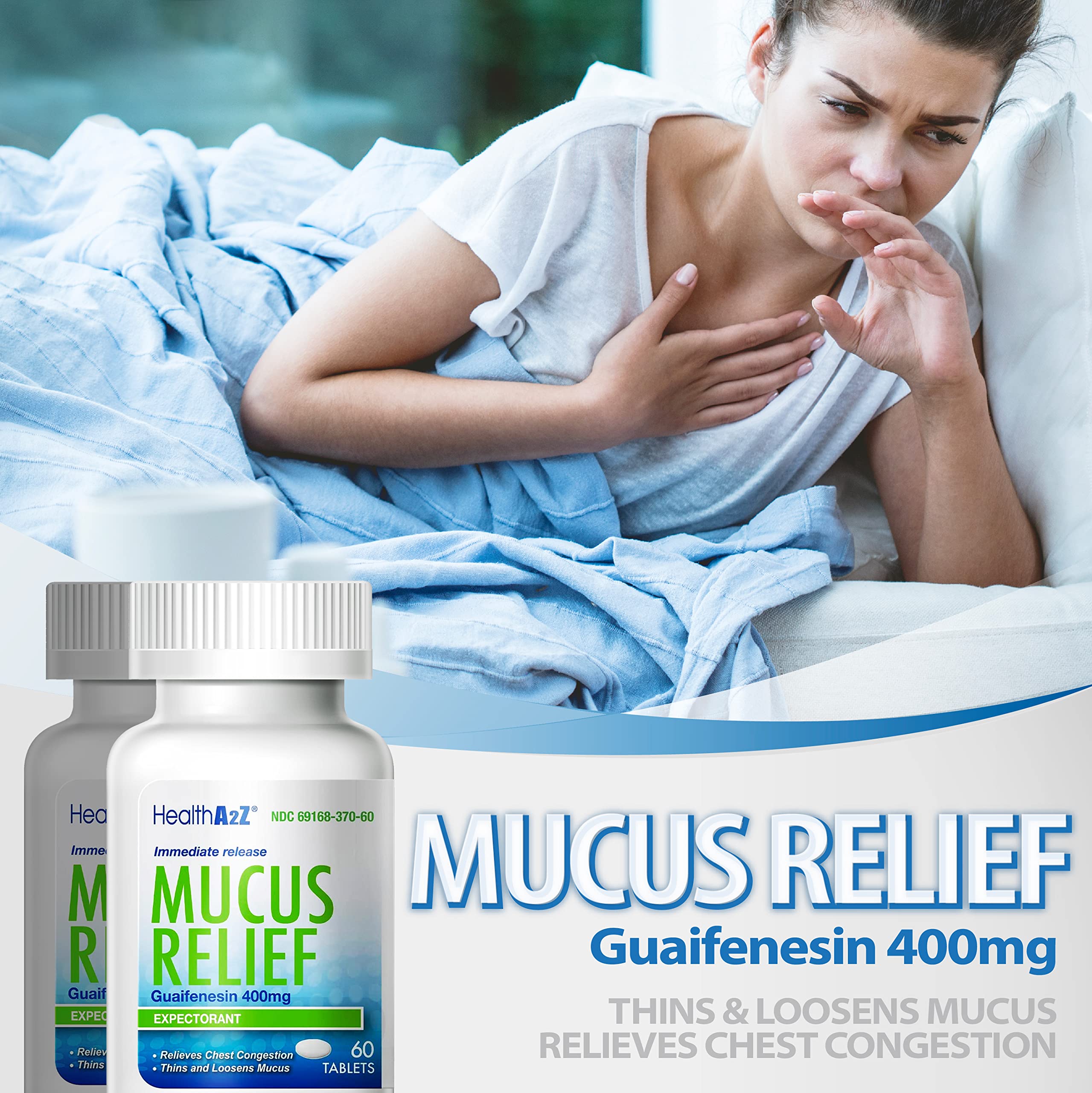 HealthA2Z Mucus Relief – scène d'utilisation facilitant le suivi des doses.