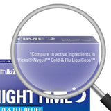 HealthA2Z Nighttime, bouteille et etiquette, présentation pratique près du lit