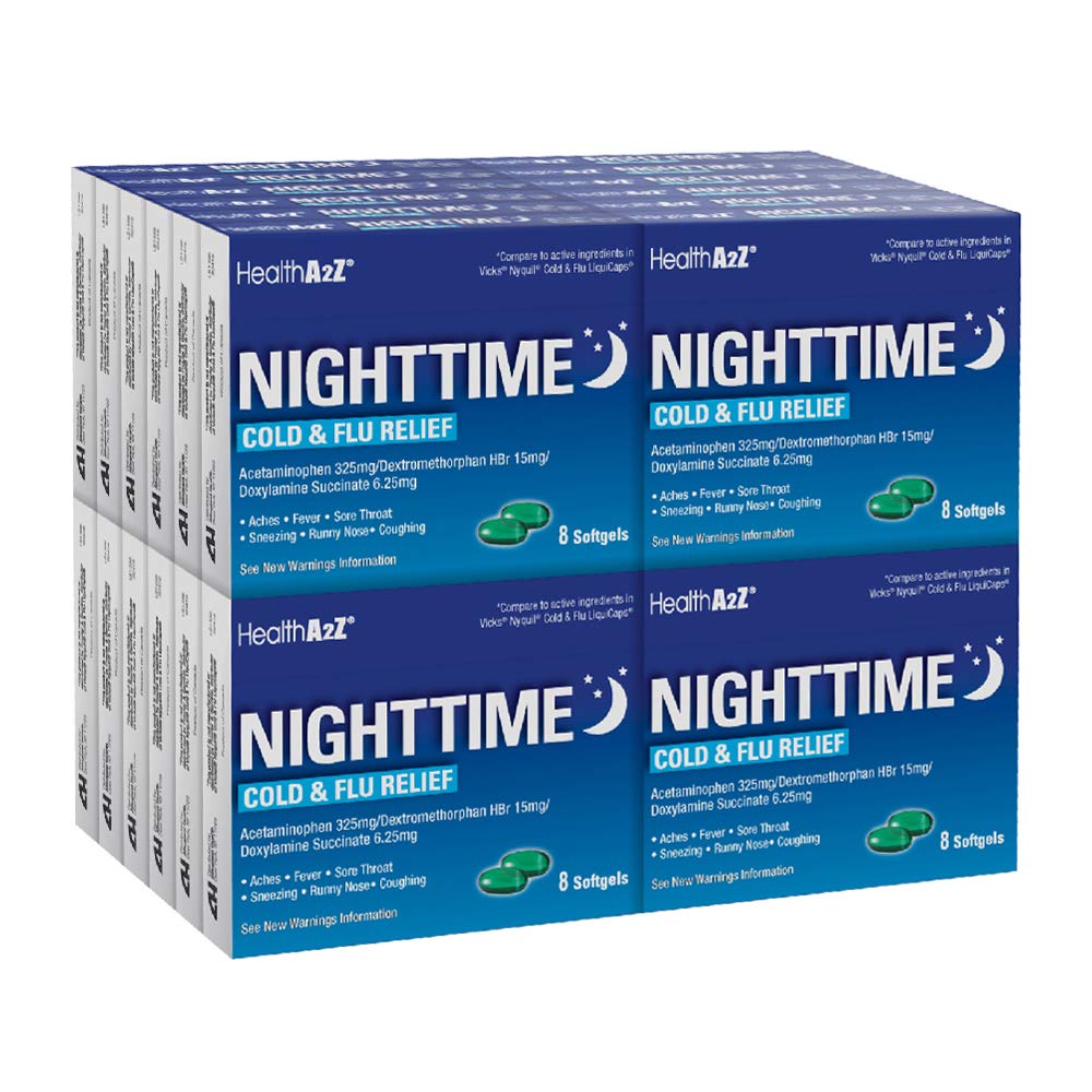 HealthA2Z Nighttime, bouteille softgels, utile pour les symptômes nocturnes potentiels
