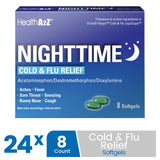 HealthA2Z Nighttime, gros plan sur les softgels, prise rapide avant le coucher