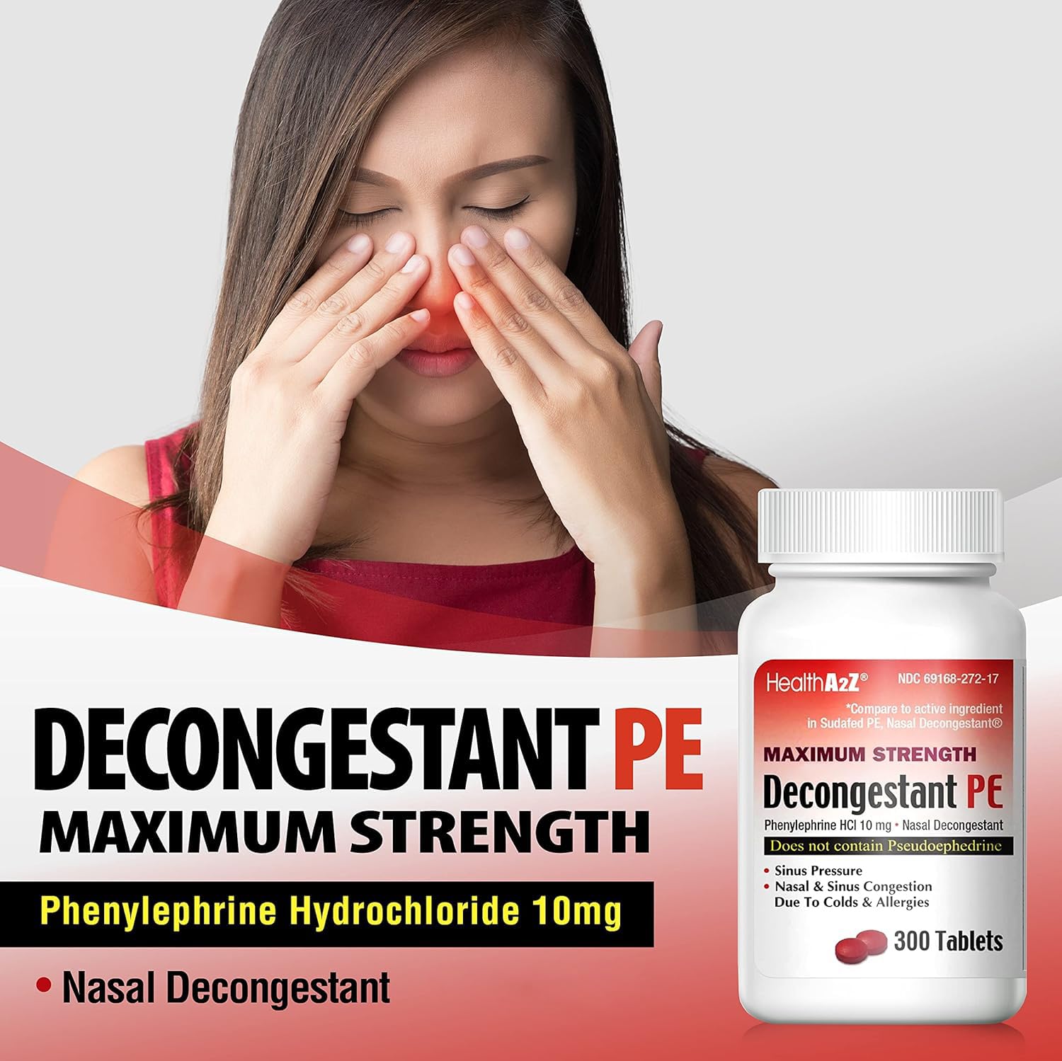 HealthA2Z Décongestionnant PE — utilisation domestique, confort respiratoire potentiel.