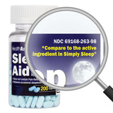 HealthA2Z Sleep Aid – étiquette et emballage, informations claires pour une utilisation sûre.