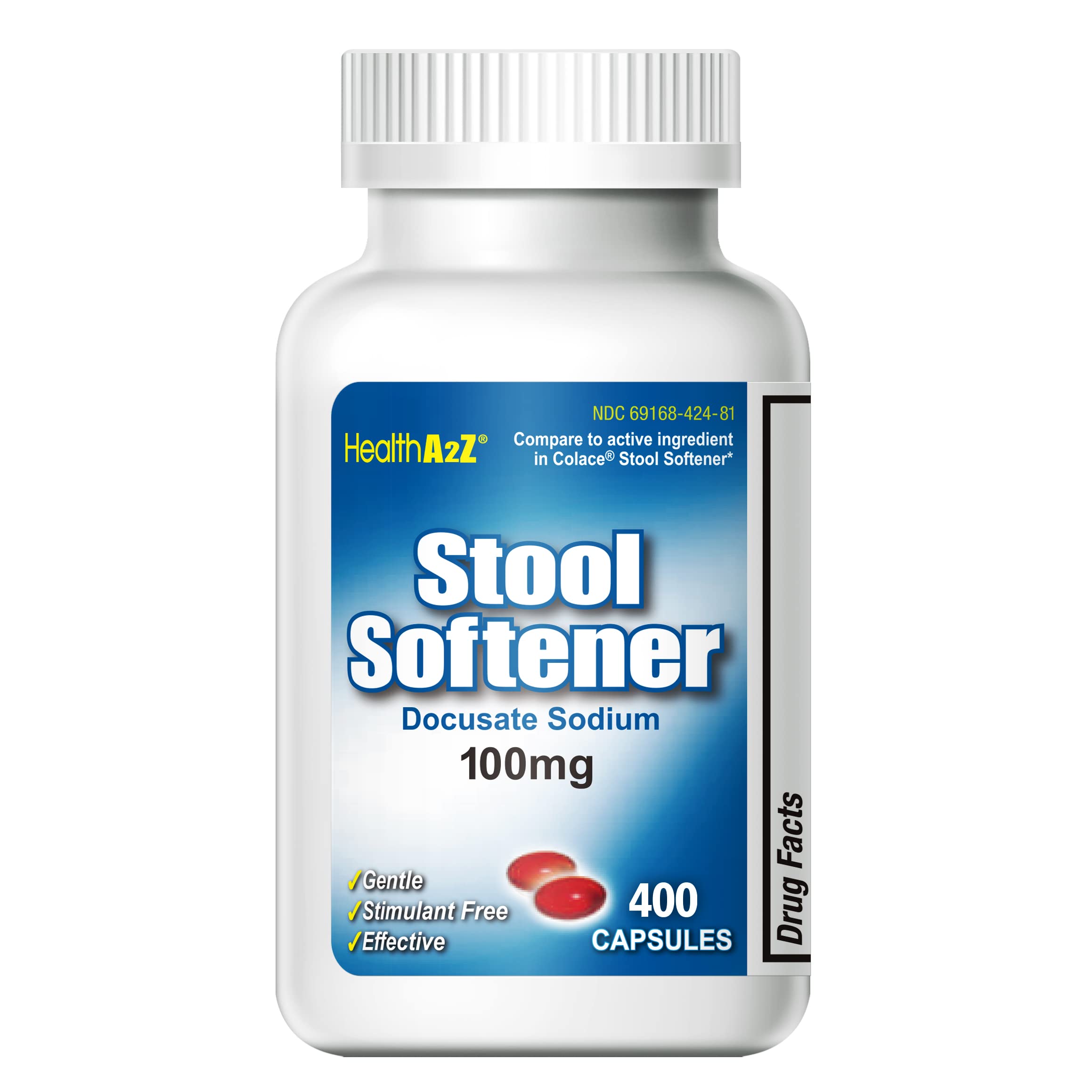 HealthA2Z Assouplisseur intestinal: capsules rouges faciles à avaler pour le confort occasionnel