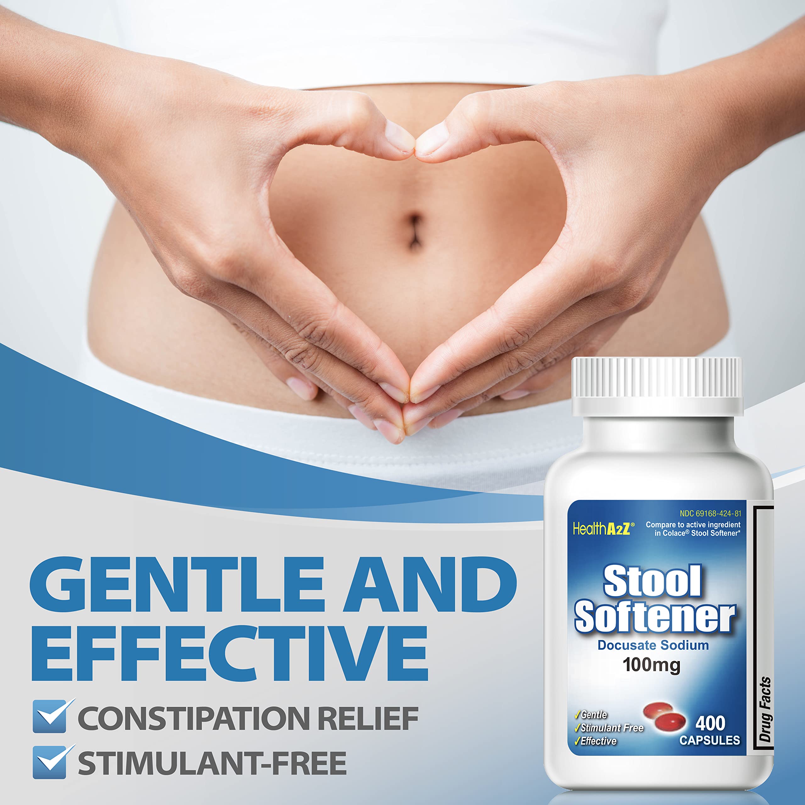 HealthA2Z Assouplisseur intestinal: capsules rouges facilitant le confort quotidien