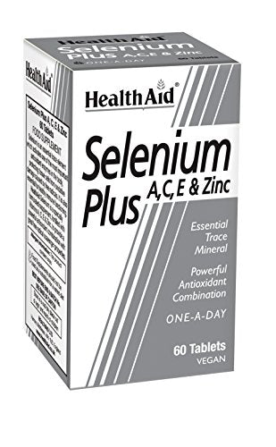 HealthAid Selenium Plus – tablettes visibles dans le blister.