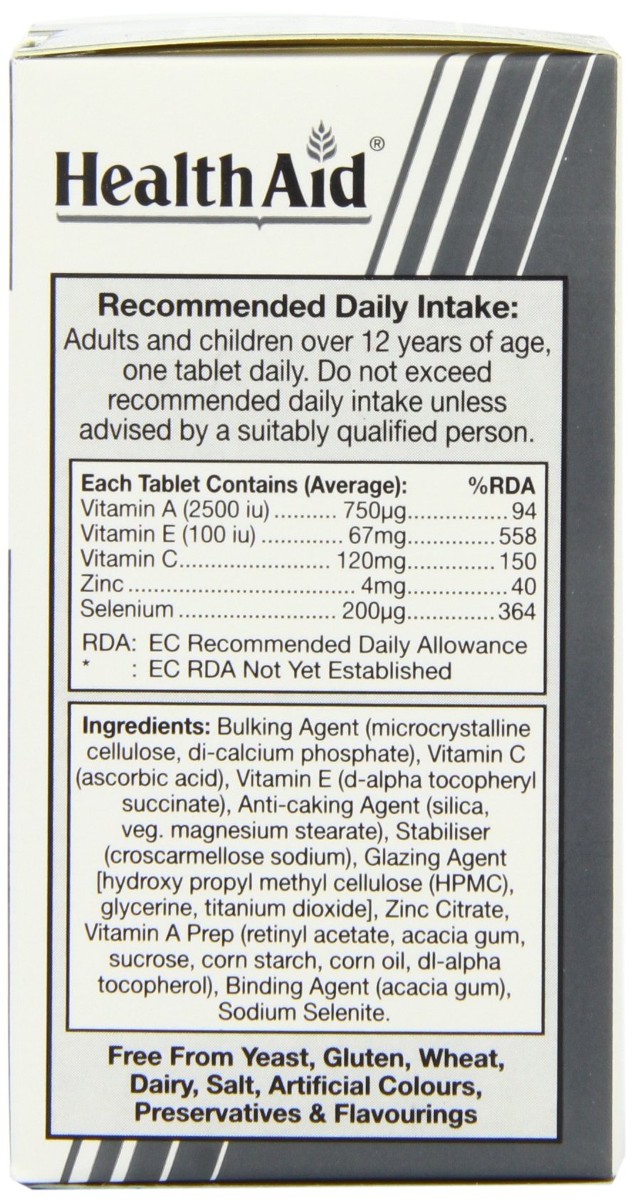 HealthAid Selenium Plus – tablettes faciles à prendre au quotidien.