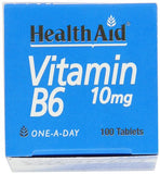 HealthAid Vitamine B6 – étiquette-nutrition, permet une vérification rapide des informations.