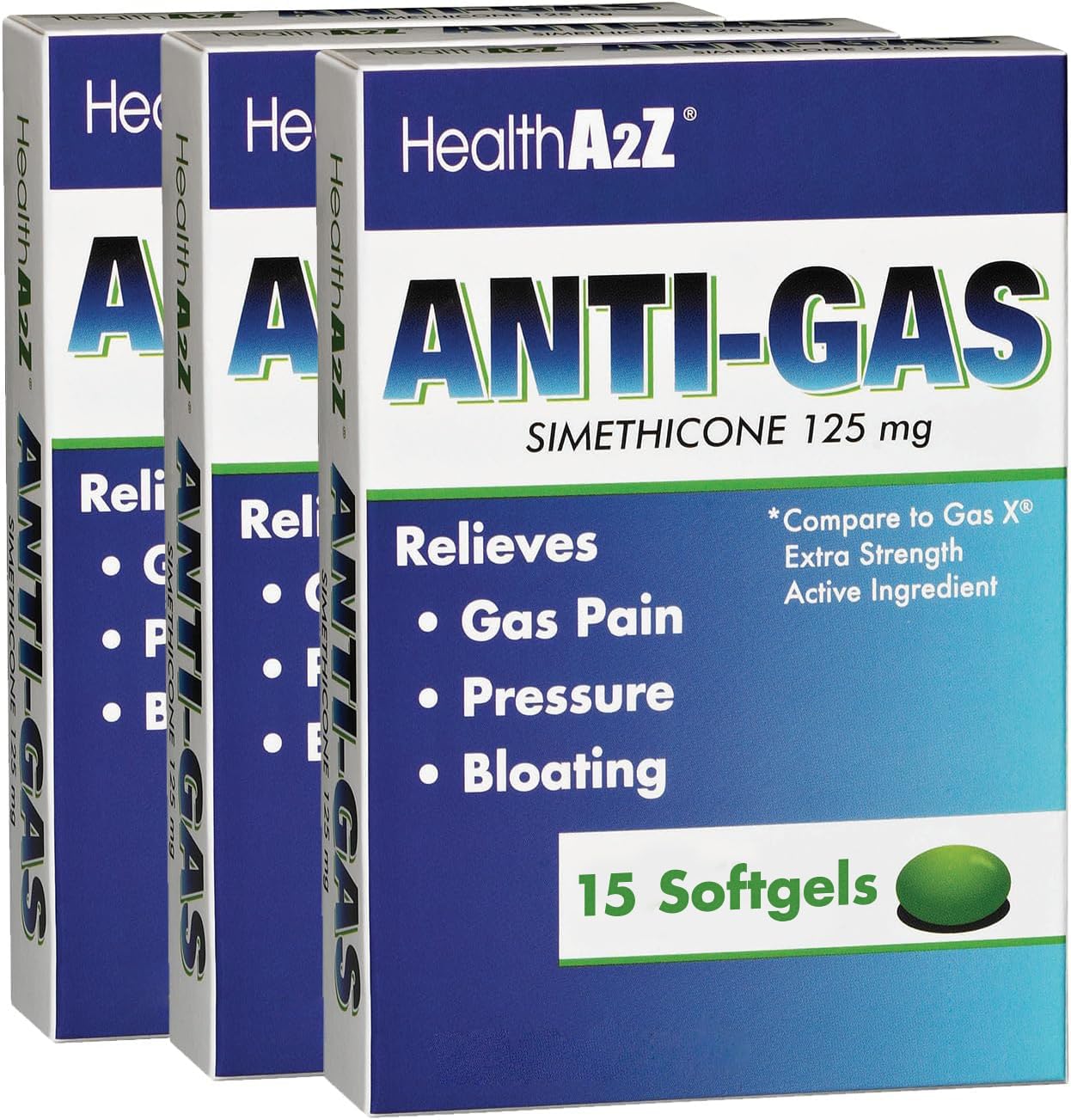 HealthA2Z, gélules Simethicone 125 mg pour relief gaz après les repas et plaisir digestif