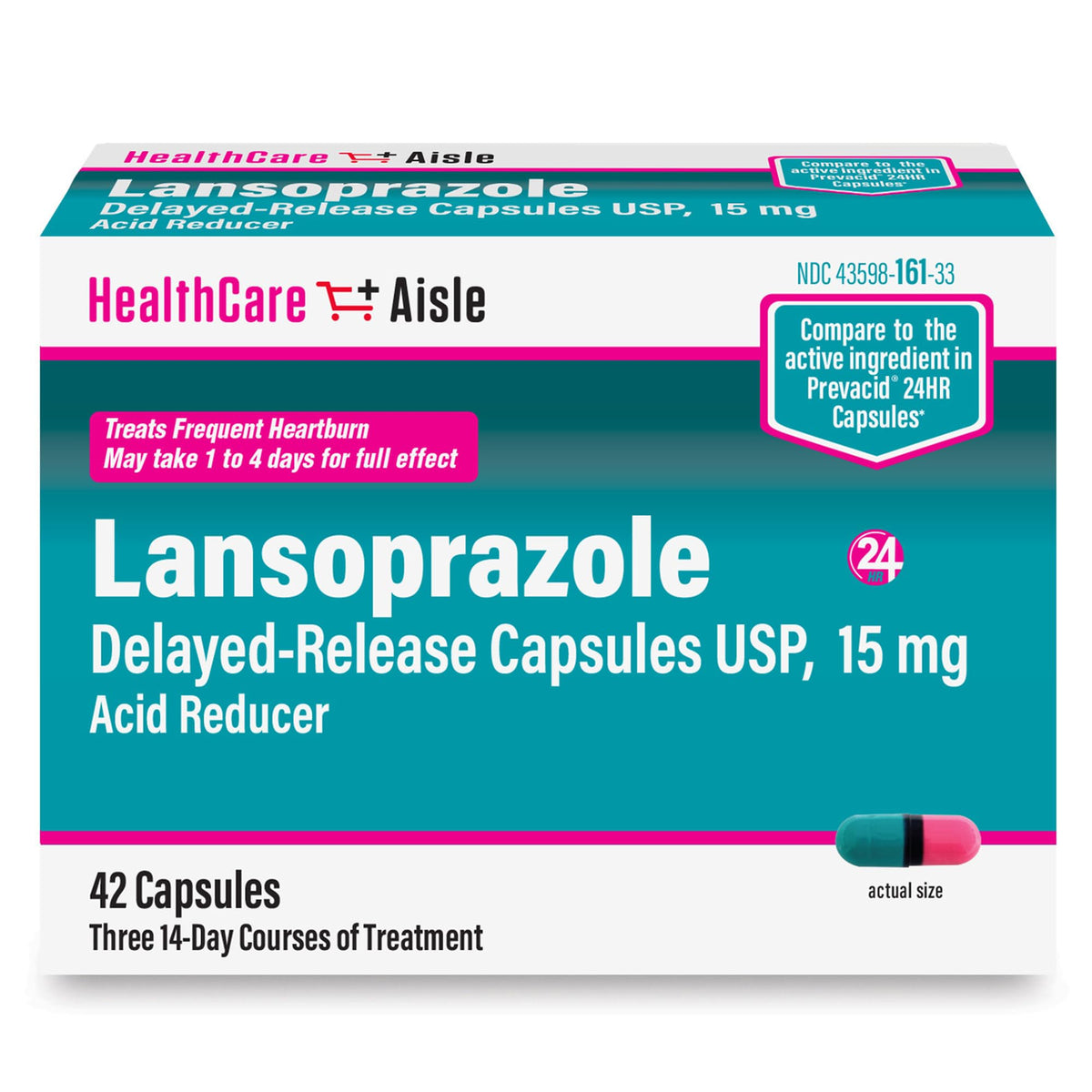 HealthCareAisle Lansoprazole: boîte et étiquette claires facilitant le choix du traitement